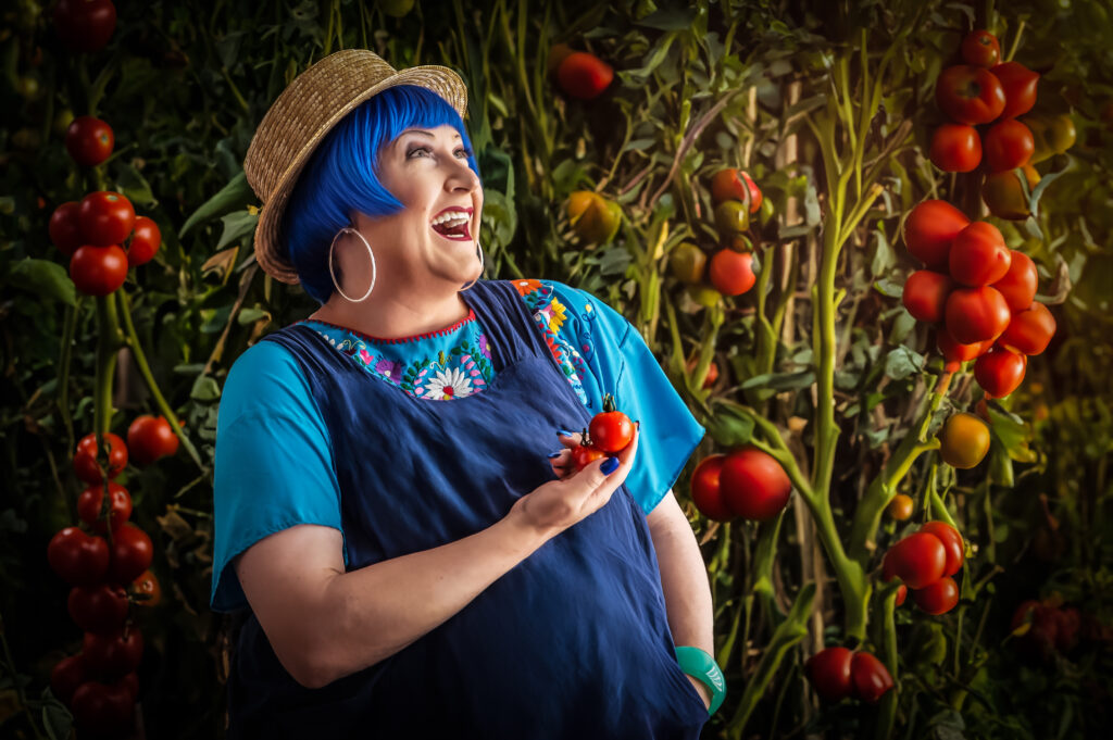 Tyffanie with a tomato 1 - by Becky Hinch Photography